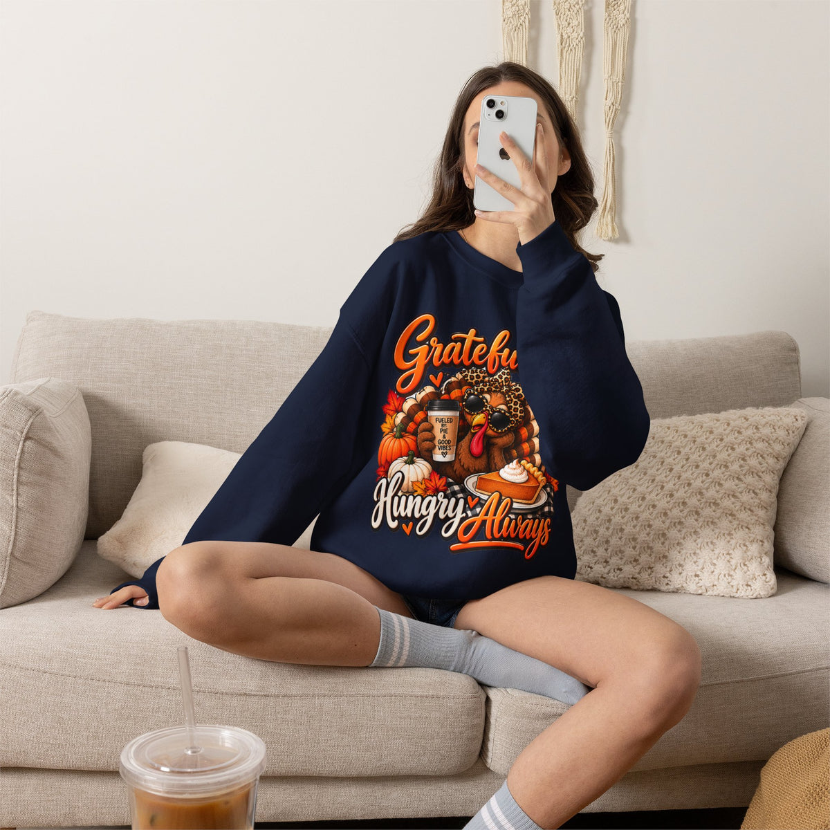 Grateful-ish, Hungry Always Thanksgiving Crewneck Sweatshirt