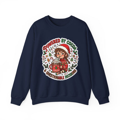 Powered by Cocoa & Questionable Decisions Christmas Crewneck Sweatshirt
