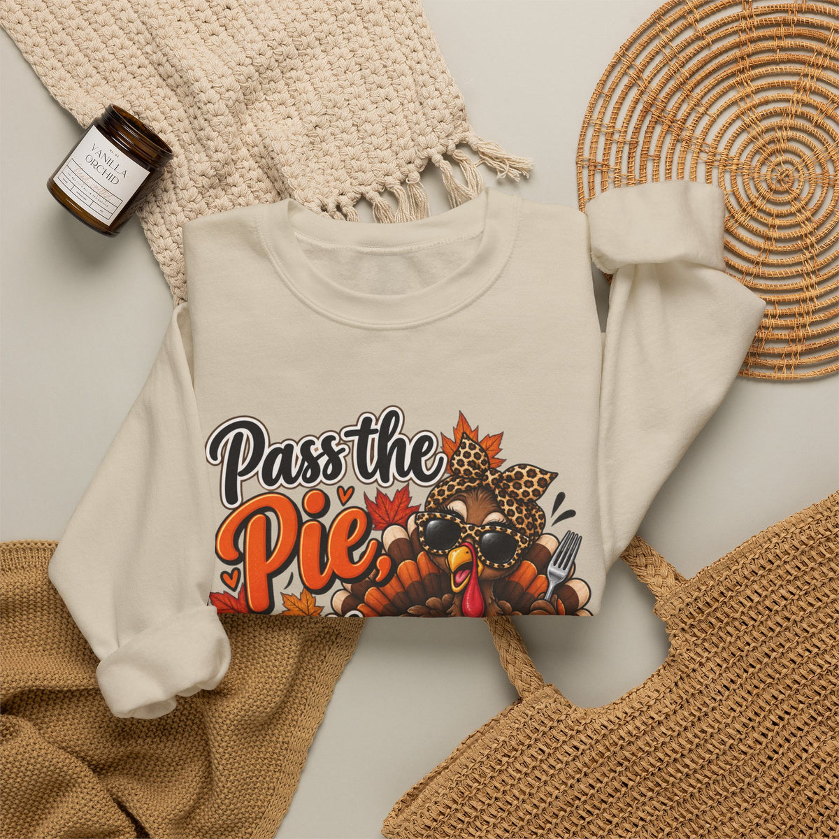 Pass the Pie, Skip the Small Talk Thanksgiving Crewneck Sweatshirt
