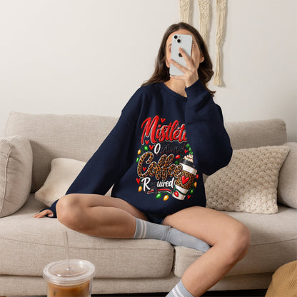 Mistletoe Optional, Coffee Required Christmas Crewneck Sweatshirt