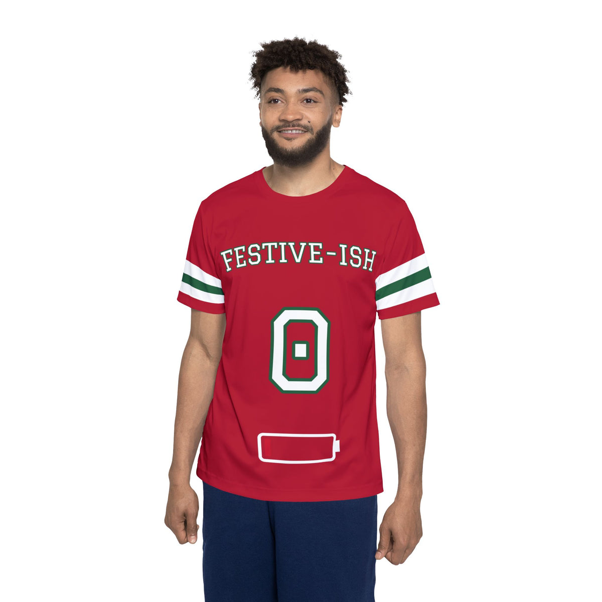 Social Battery 0% Christmas Football Jersey
