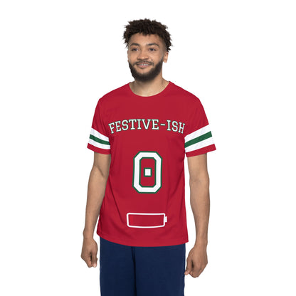 Social Battery 0% Christmas Football Jersey