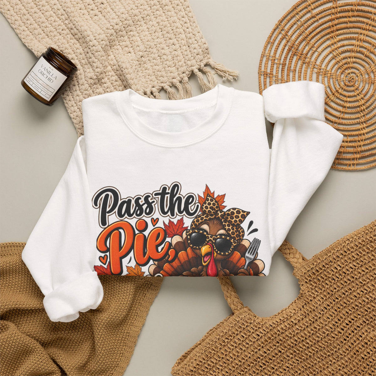 Pass the Pie, Skip the Small Talk Thanksgiving Crewneck Sweatshirt