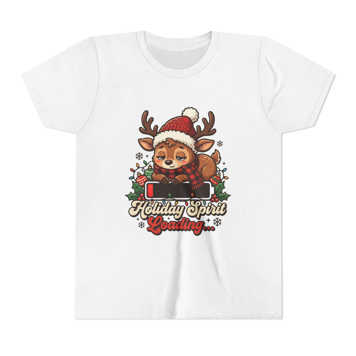 Holiday Spirit Loading Kids Christmas T-Shirt