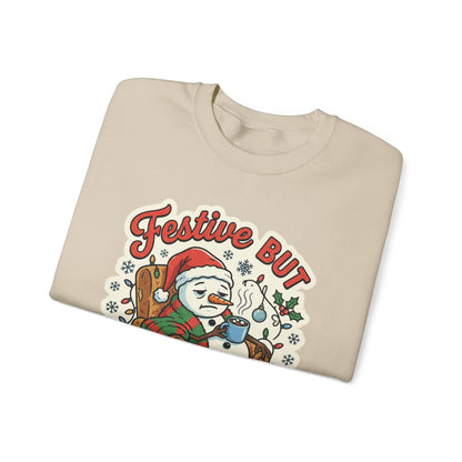 Festive but Socially Exhausted Christmas Crewneck Sweatshirt