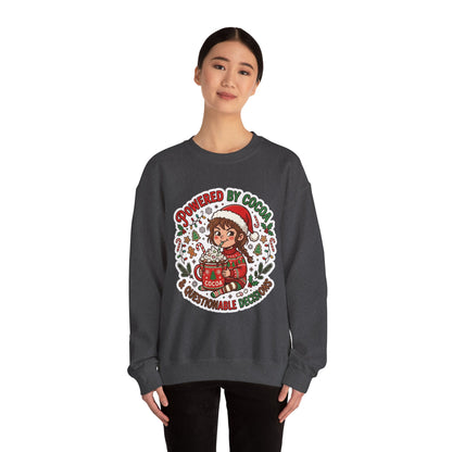 Powered by Cocoa & Questionable Decisions Christmas Crewneck Sweatshirt