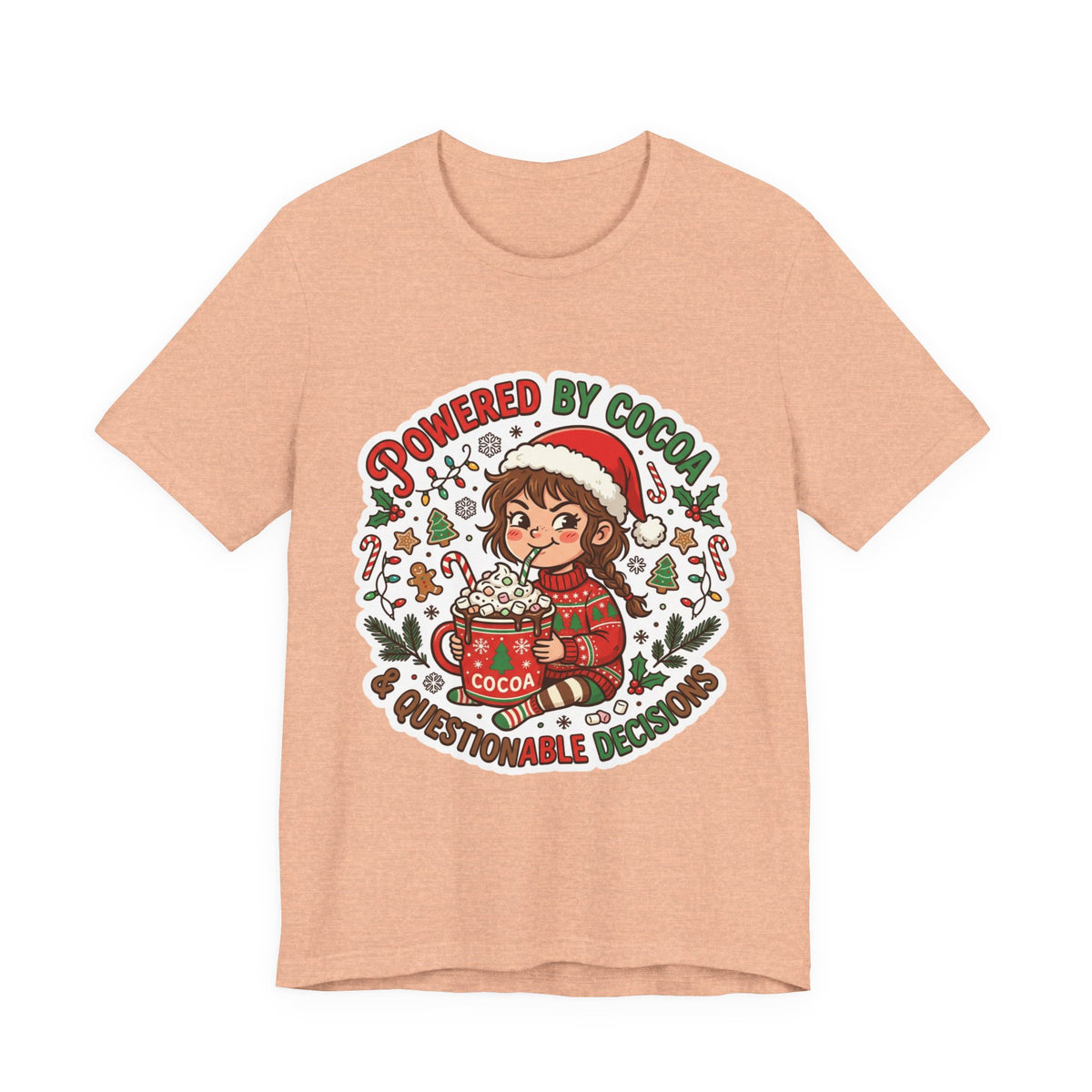 Powered by Cocoa & Questionable Decisions Christmas T-Shirt