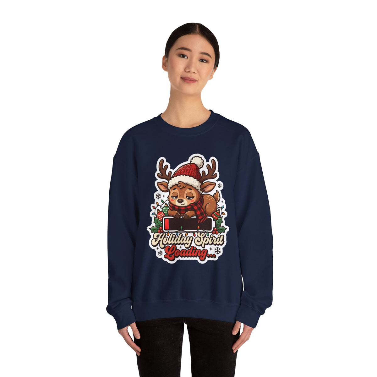 Holiday Spirit Loading Christmas Crewneck Sweatshirt