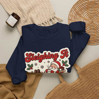 Sleighing It, Eventually Christmas Crewneck Sweatshirt