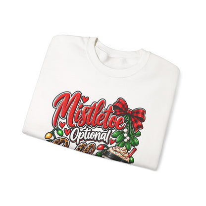 Mistletoe Optional, Coffee Required Christmas Crewneck Sweatshirt