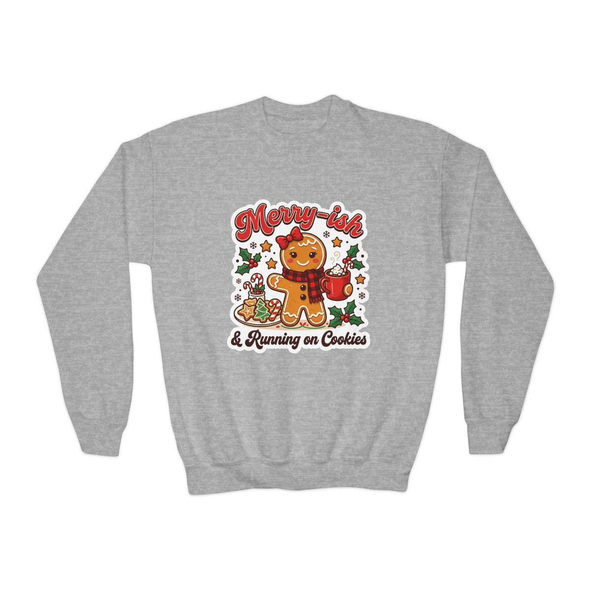 Merry-ish & Running on Cookies Kids Christmas Sweatshirt