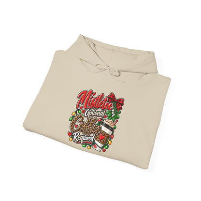 Mistletoe Optional, Coffee Required Christmas Hoodie
