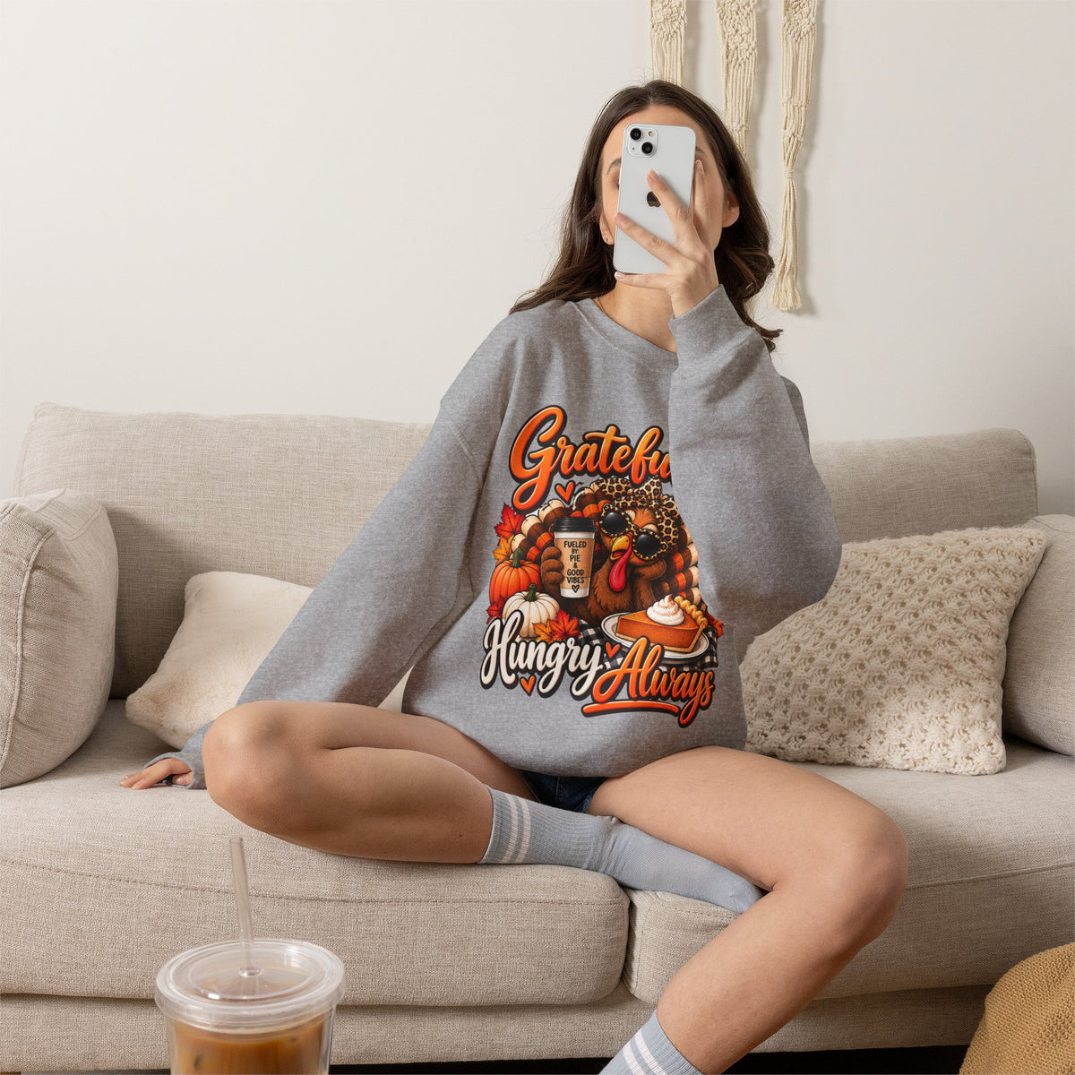 Grateful-ish, Hungry Always Thanksgiving Crewneck Sweatshirt