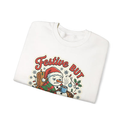 Festive but Socially Exhausted Christmas Crewneck Sweatshirt