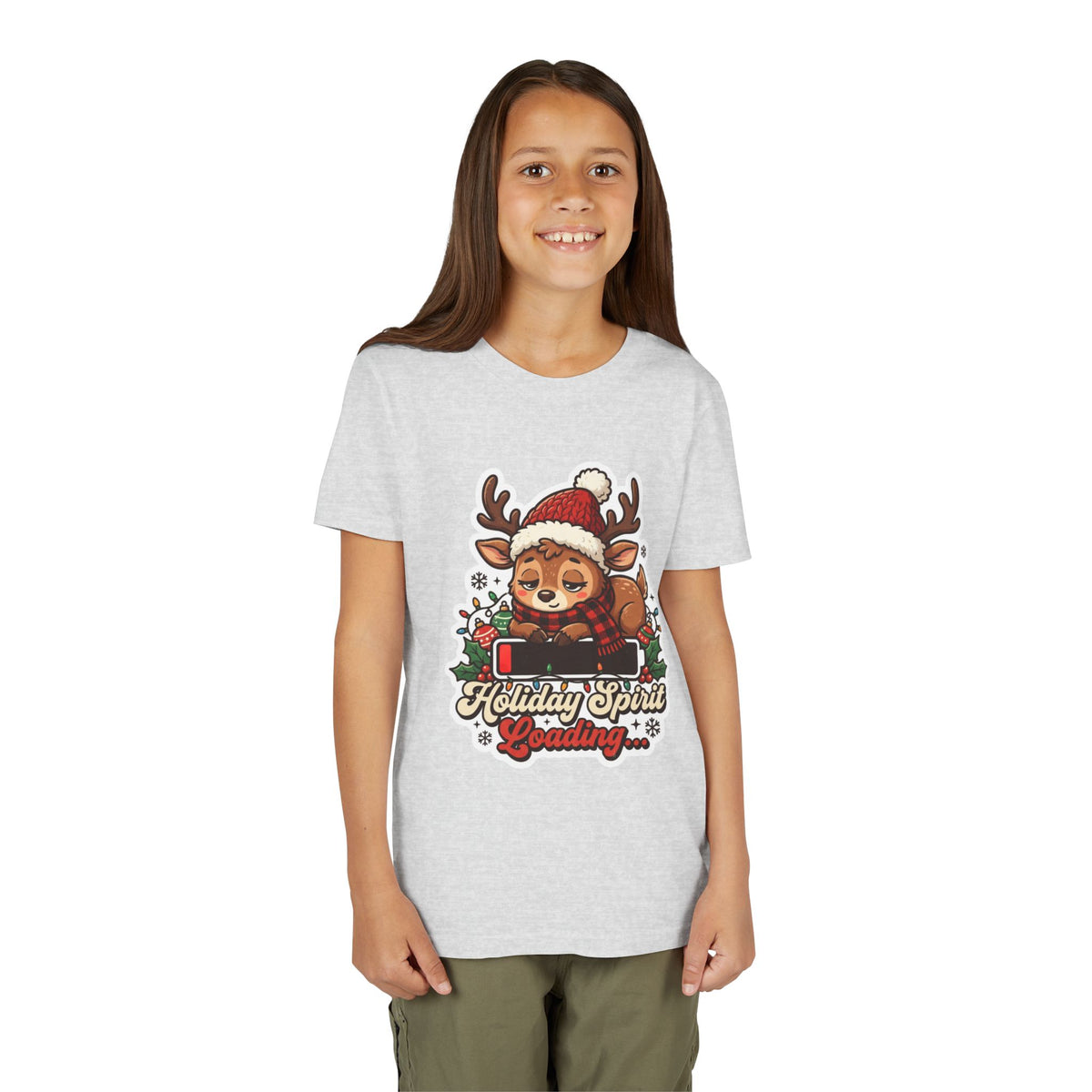Holiday Spirit Loading Kids Christmas T-Shirt