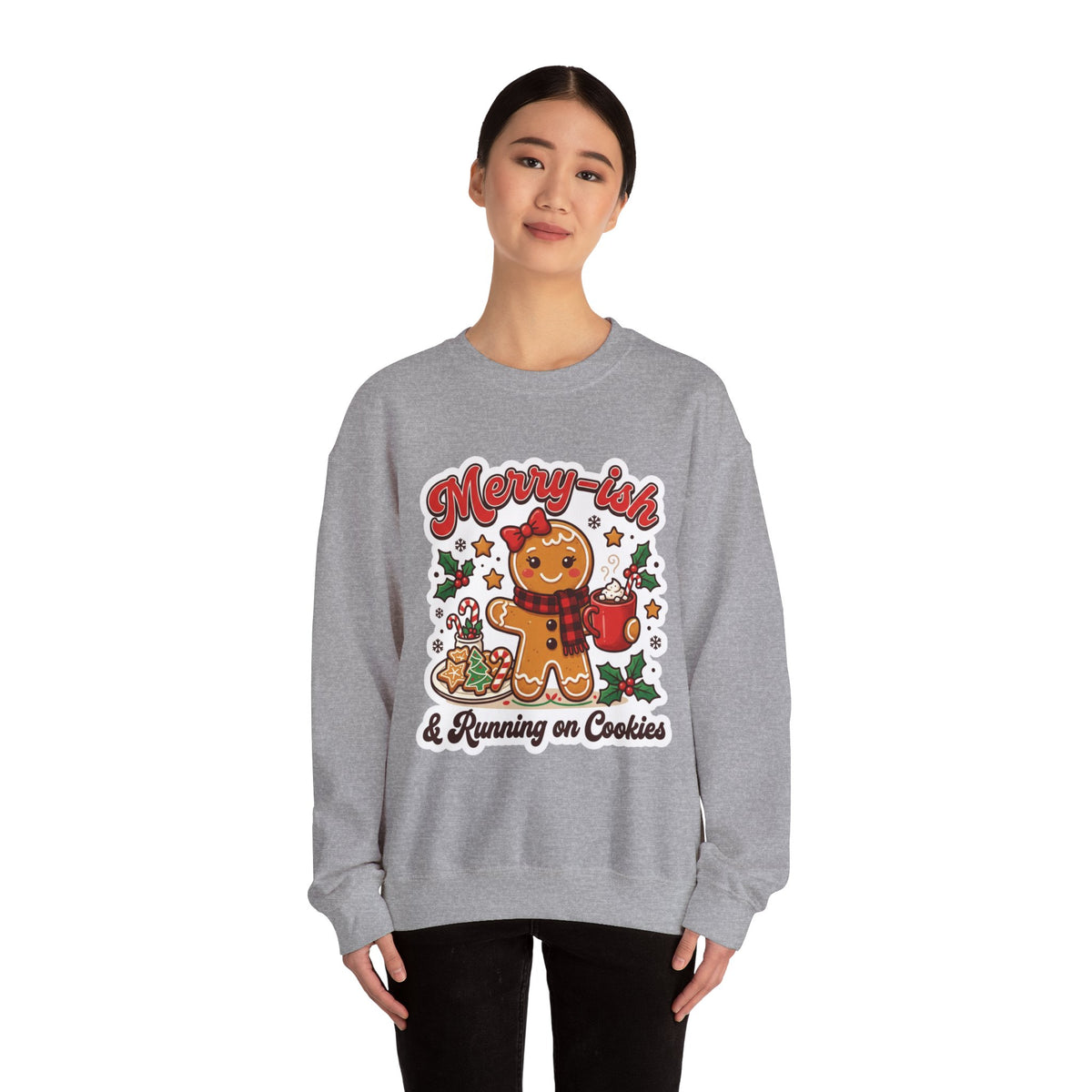 Merry-ish & Running on Cookies Christmas Crewneck Sweatshirt