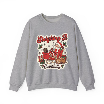 Sleighing It, Eventually Christmas Crewneck Sweatshirt