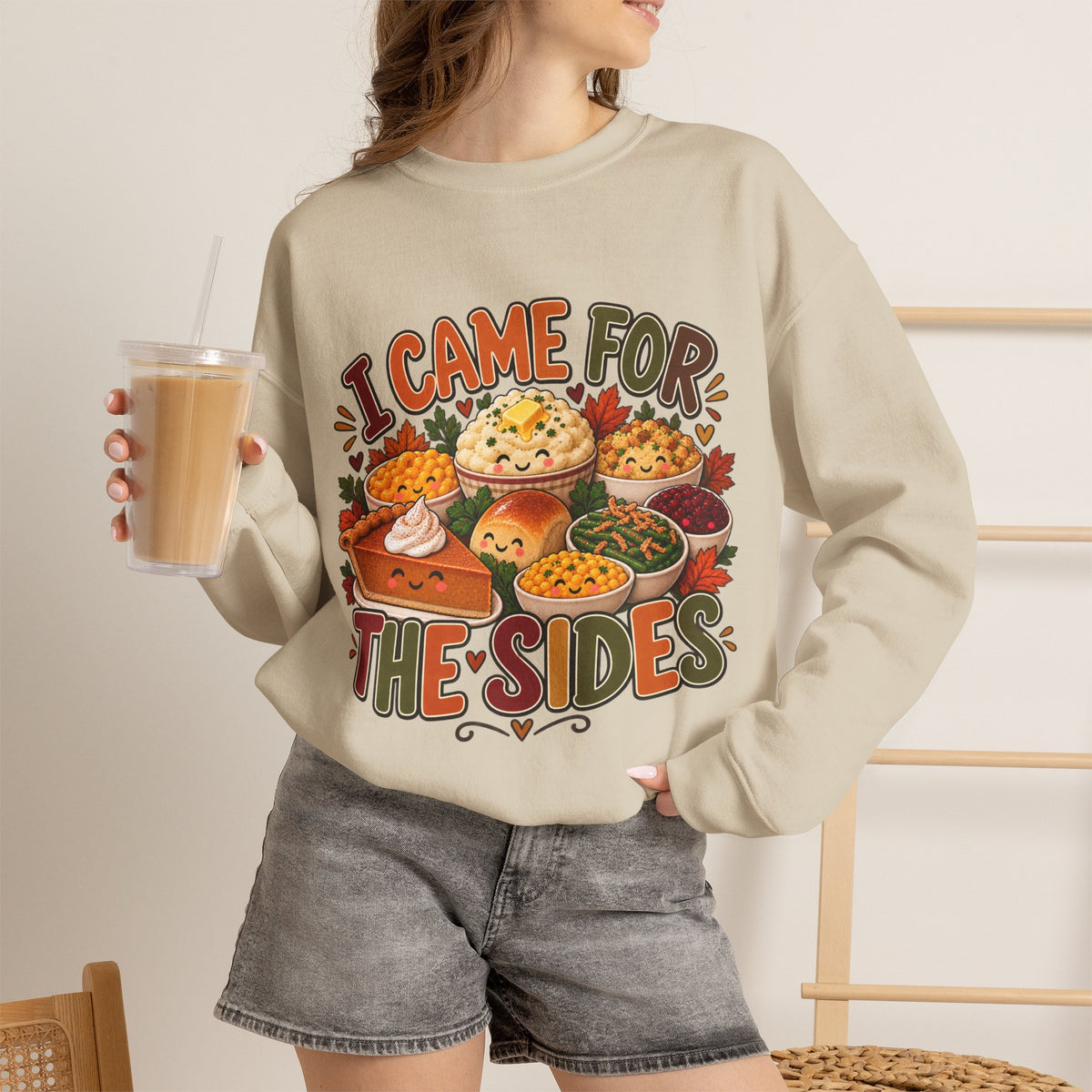 I Came for the Sides Thanksgiving Crewneck Sweatshirt