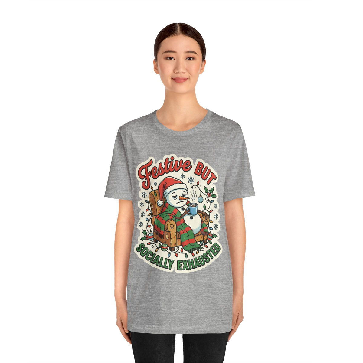 Festive but Socially Exhausted Christmas T-Shirt
