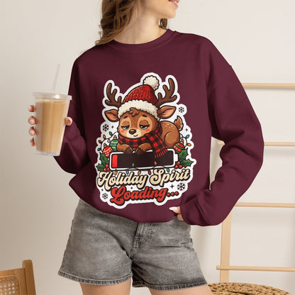 Holiday Spirit Loading Christmas Crewneck Sweatshirt
