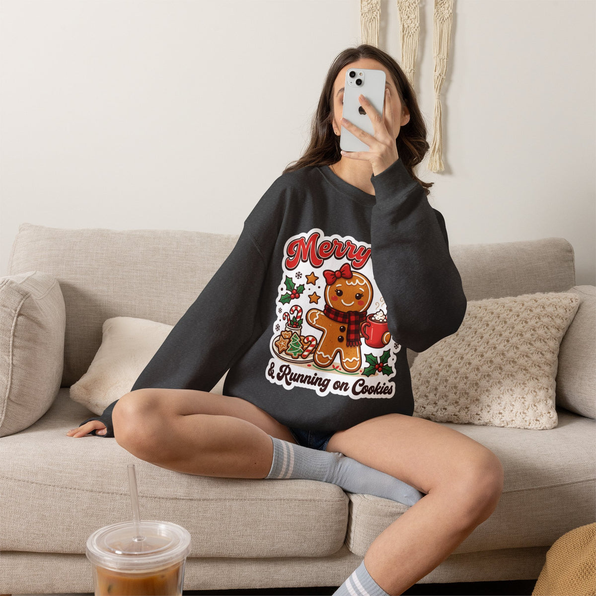 Merry-ish & Running on Cookies Christmas Crewneck Sweatshirt