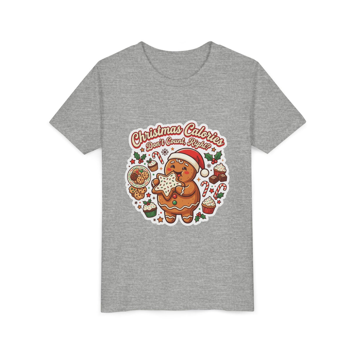 Christmas Calories Don't Count, Right? Kids T-Shirt