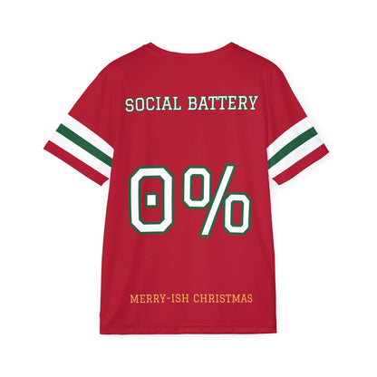 Social Battery 0% Christmas Football Jersey