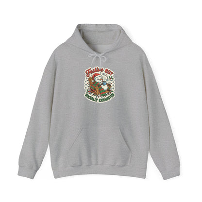 Festive but Socially Exhausted Christmas Hoodie