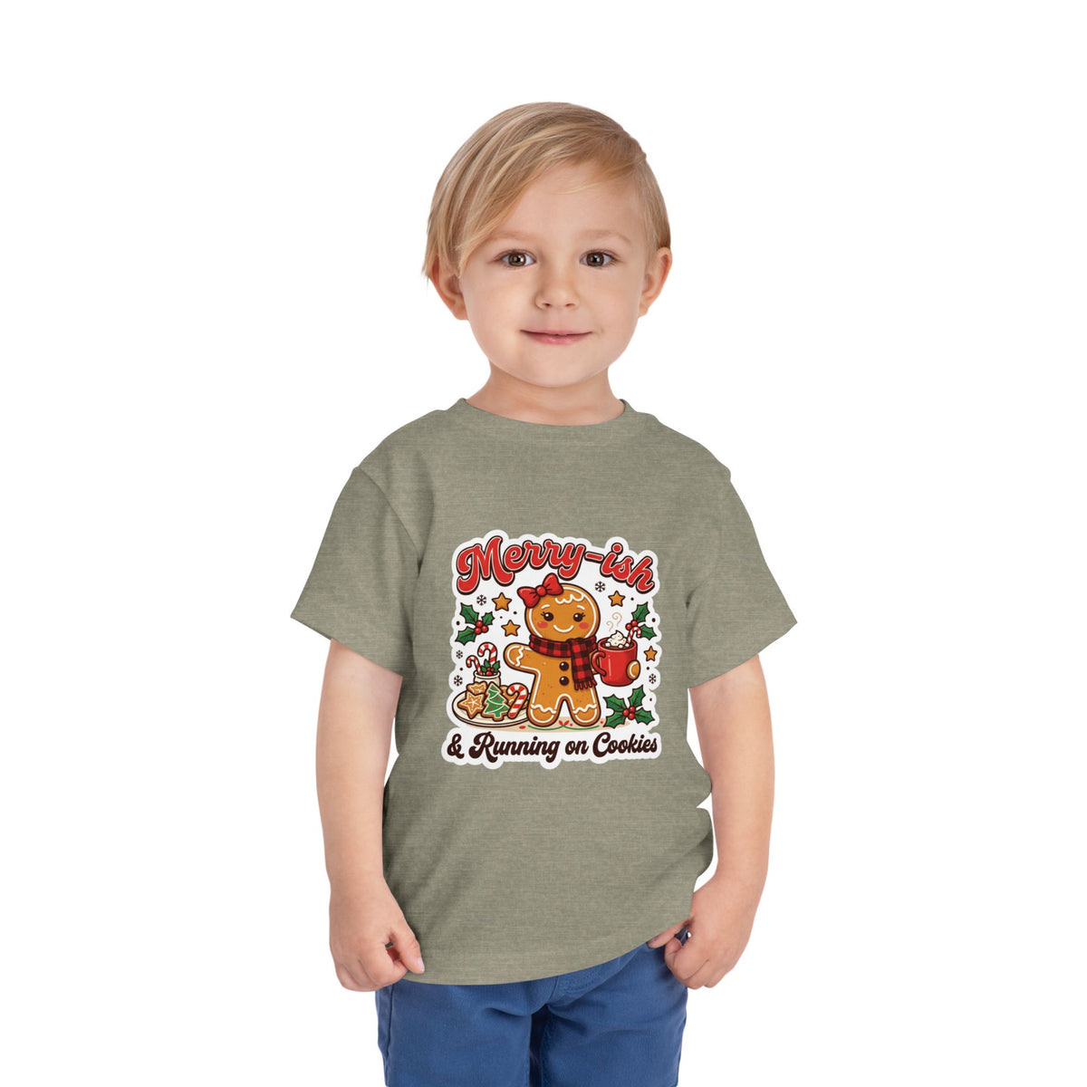 Merry-ish & Running on Cookies Toddler Christmas T-Shirt