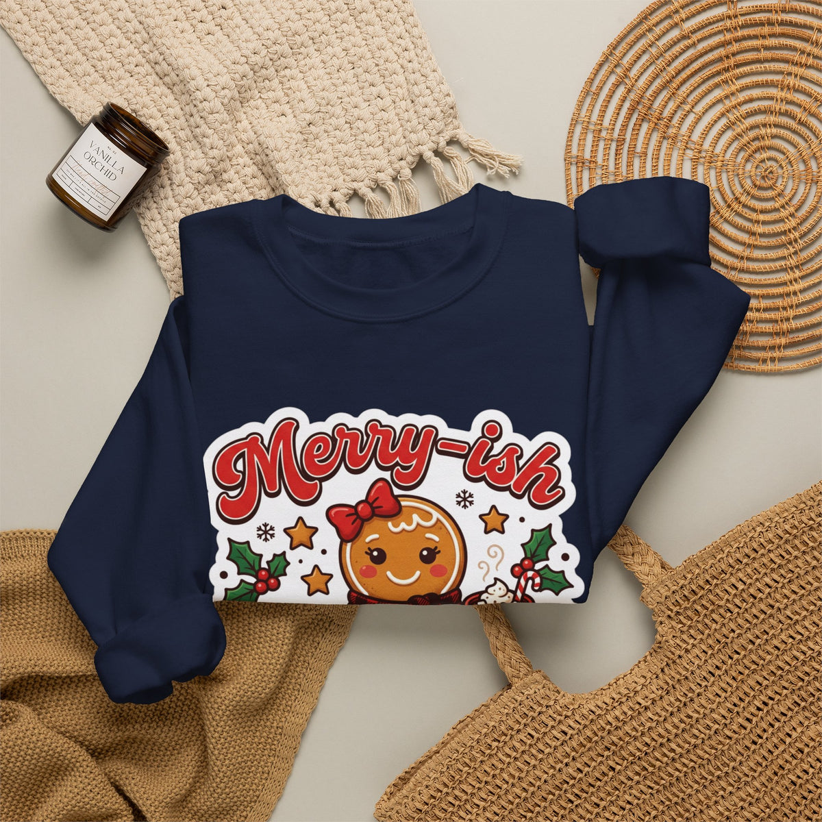 Merry-ish & Running on Cookies Christmas Crewneck Sweatshirt