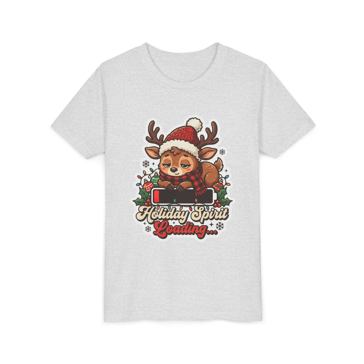 Holiday Spirit Loading Kids Christmas T-Shirt