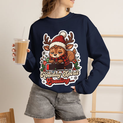 Holiday Spirit Loading Christmas Crewneck Sweatshirt