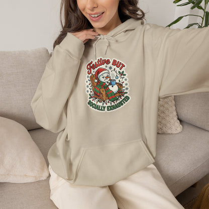 Festive but Socially Exhausted Christmas Hoodie