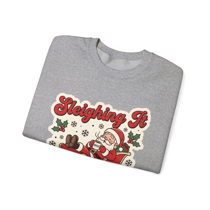 Sleighing It, Eventually Christmas Crewneck Sweatshirt