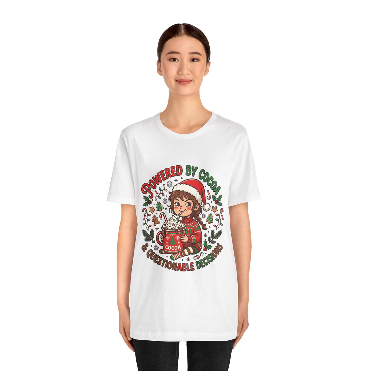 Powered by Cocoa & Questionable Decisions Christmas T-Shirt