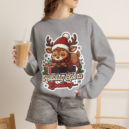 Holiday Spirit Loading Christmas Crewneck Sweatshirt