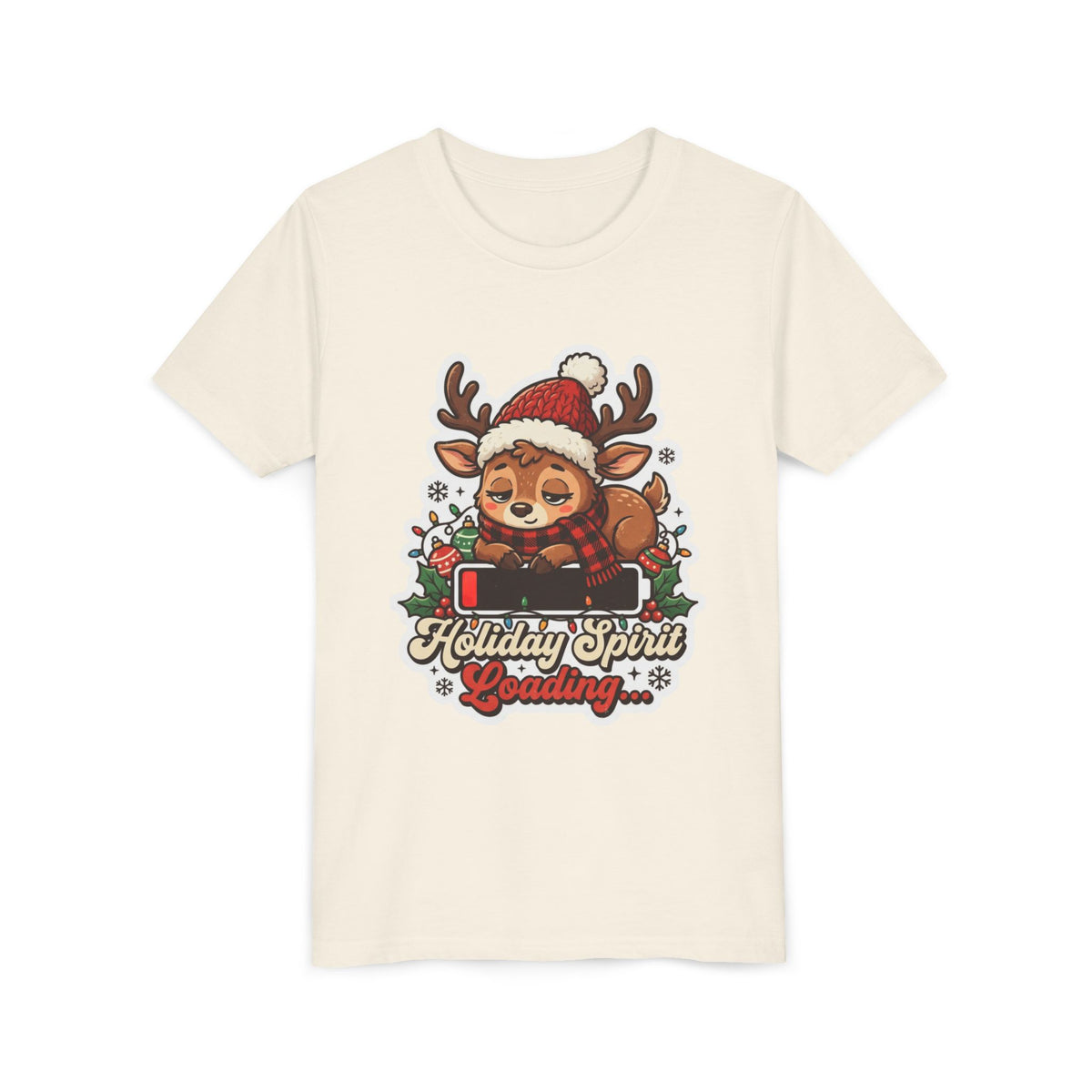 Holiday Spirit Loading Kids Christmas T-Shirt