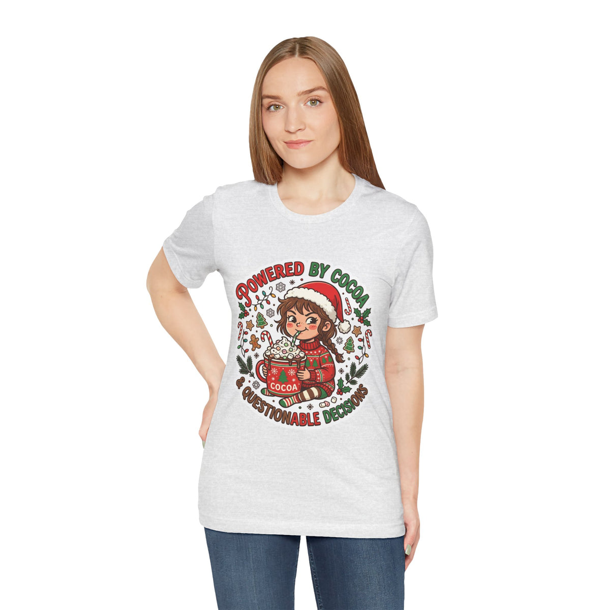 Powered by Cocoa & Questionable Decisions Christmas T-Shirt
