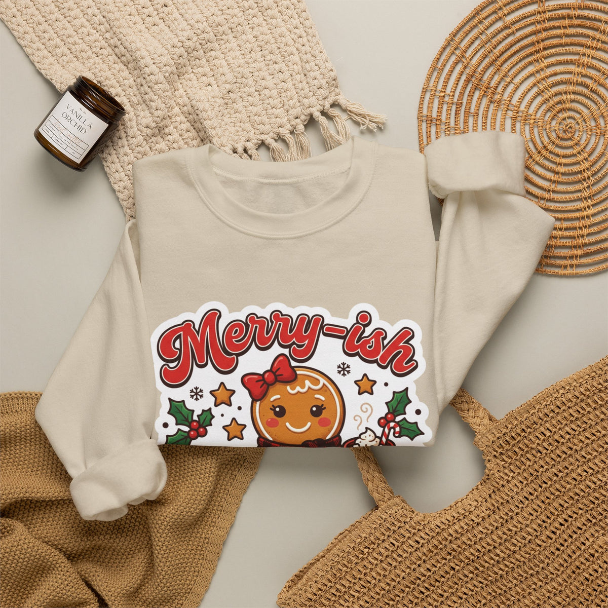 Merry-ish & Running on Cookies Christmas Crewneck Sweatshirt