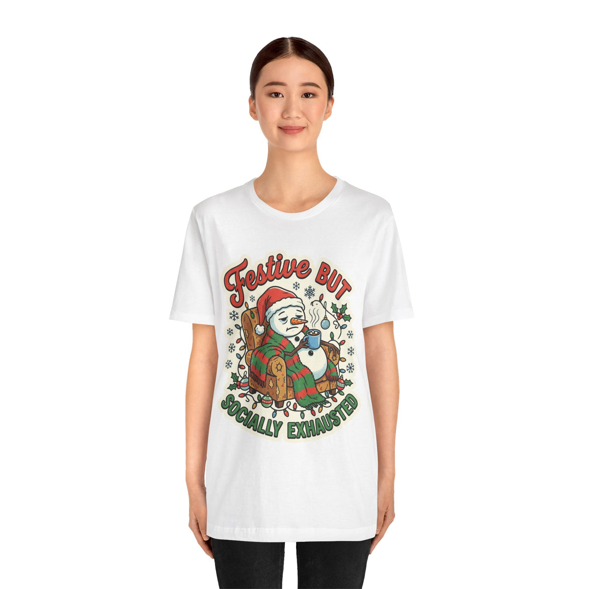 Festive but Socially Exhausted Christmas T-Shirt