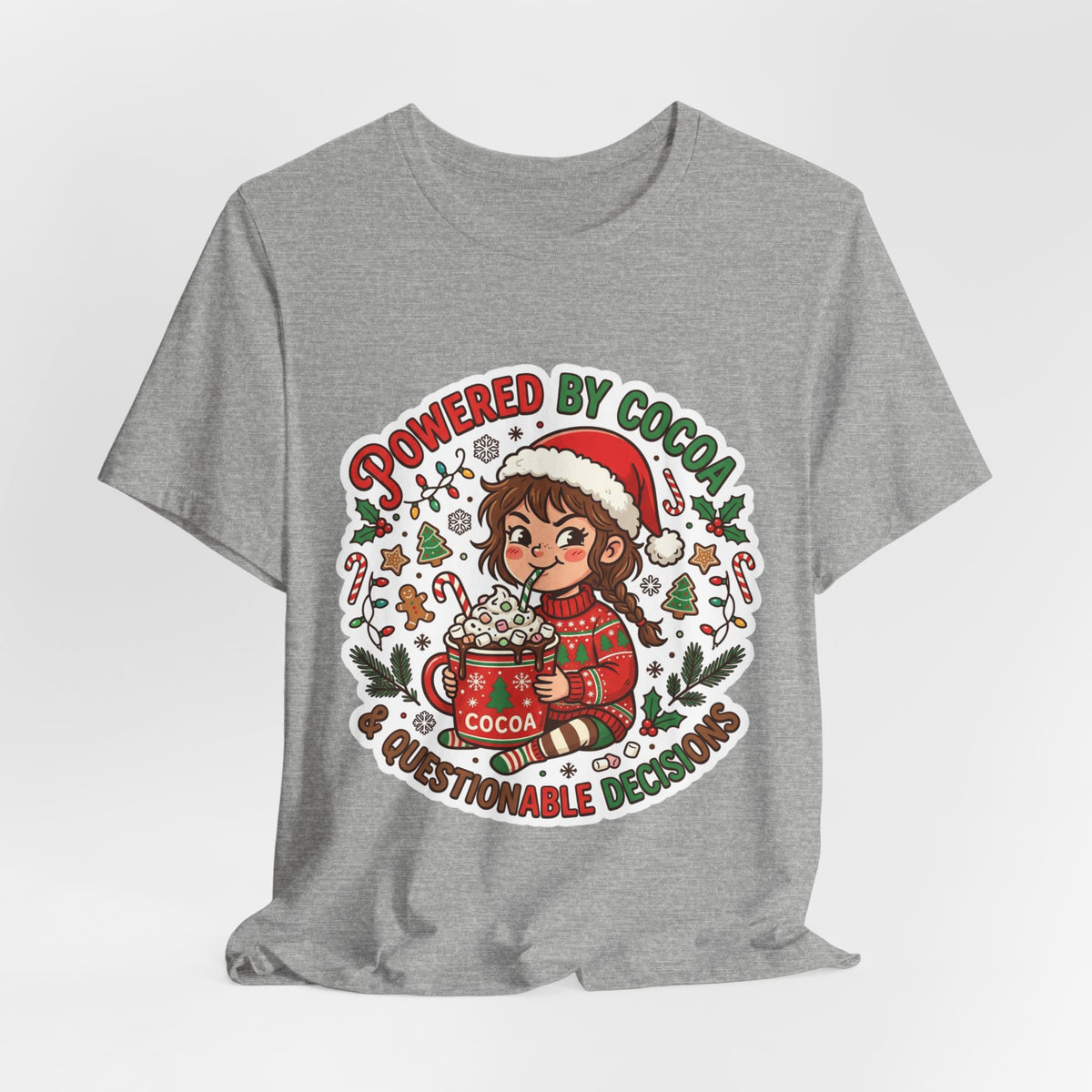 Powered by Cocoa & Questionable Decisions Christmas T-Shirt