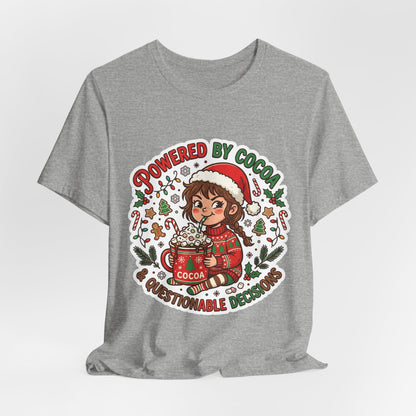 Powered by Cocoa & Questionable Decisions Christmas T-Shirt