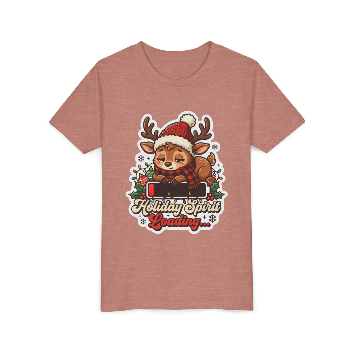 Holiday Spirit Loading Kids Christmas T-Shirt