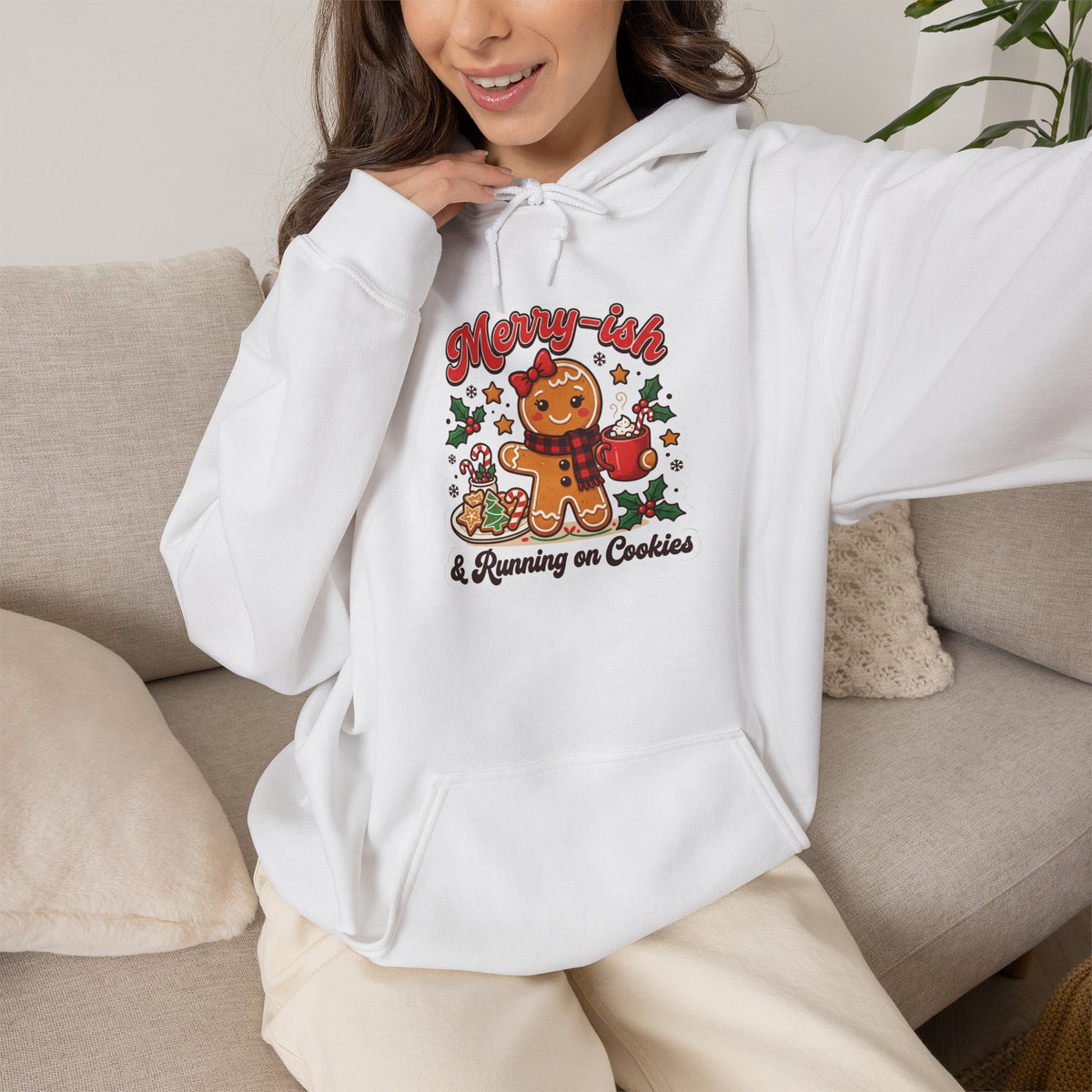 Merry-ish & Running on Cookies Christmas Hoodie