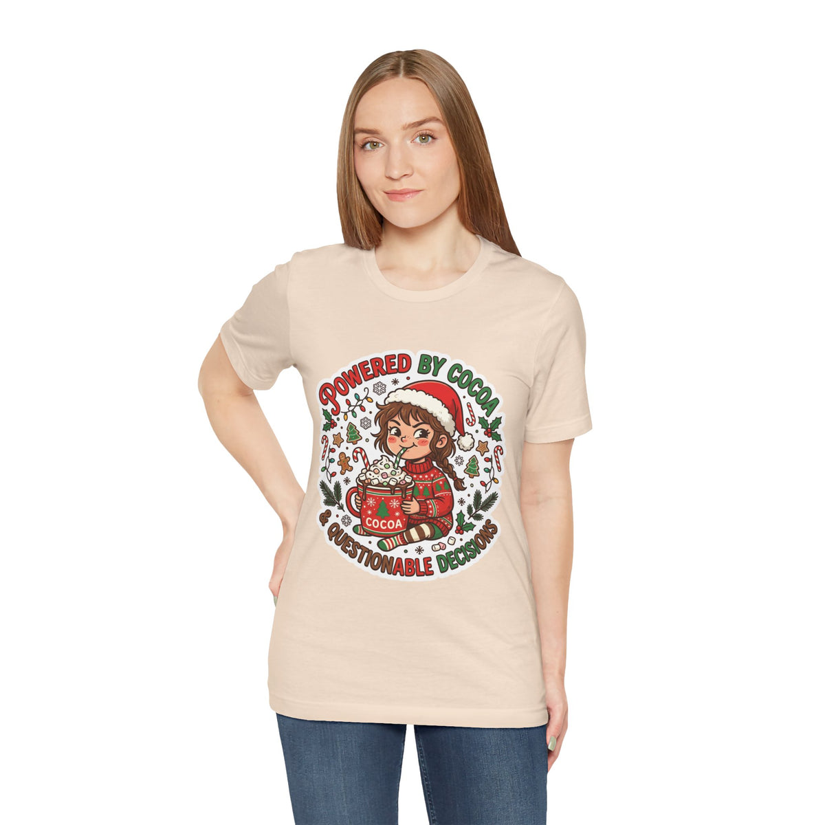 Powered by Cocoa & Questionable Decisions Christmas T-Shirt