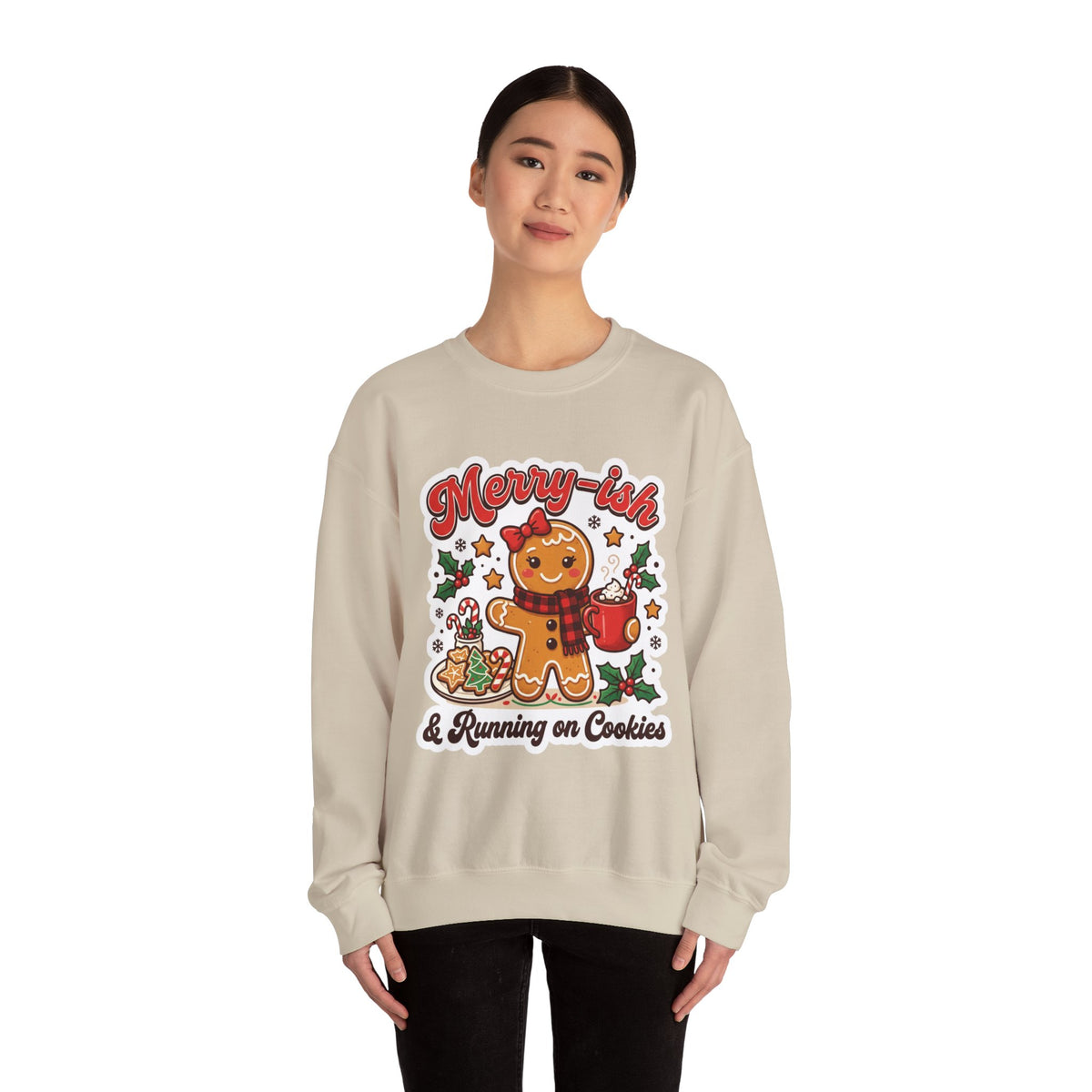 Merry-ish & Running on Cookies Christmas Crewneck Sweatshirt