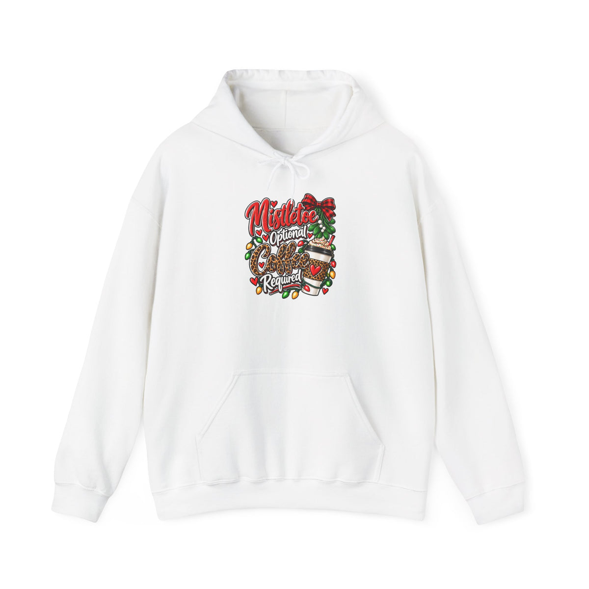 Mistletoe Optional, Coffee Required Christmas Hoodie