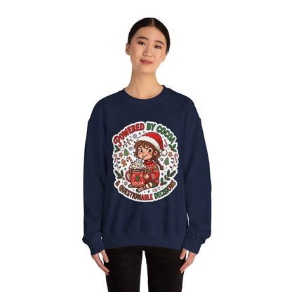 Powered by Cocoa & Questionable Decisions Christmas Crewneck Sweatshirt