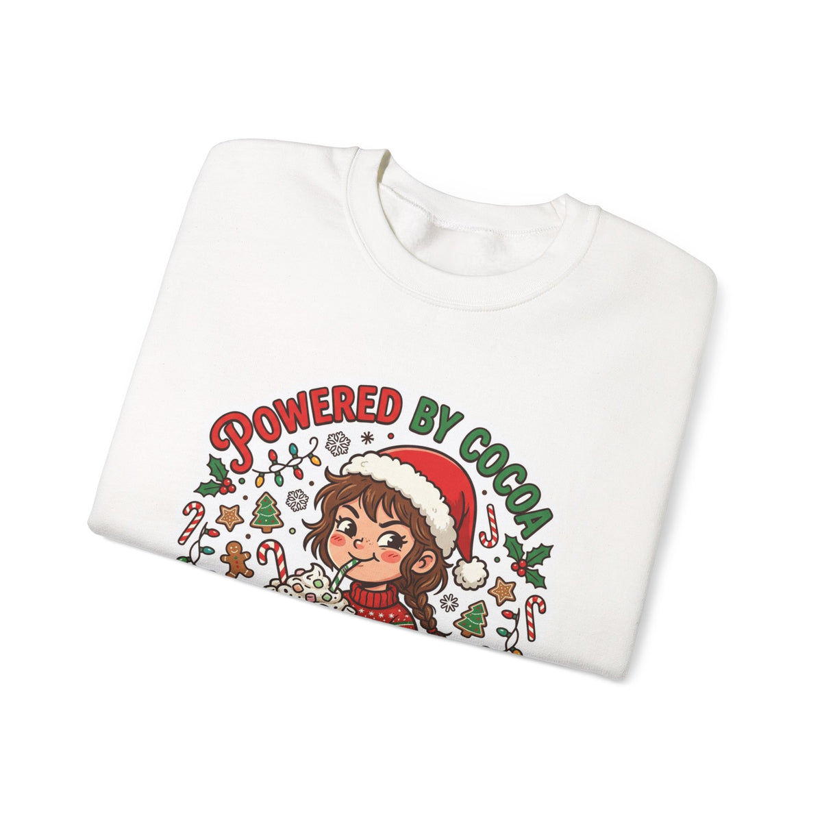 Powered by Cocoa & Questionable Decisions Christmas Crewneck Sweatshirt