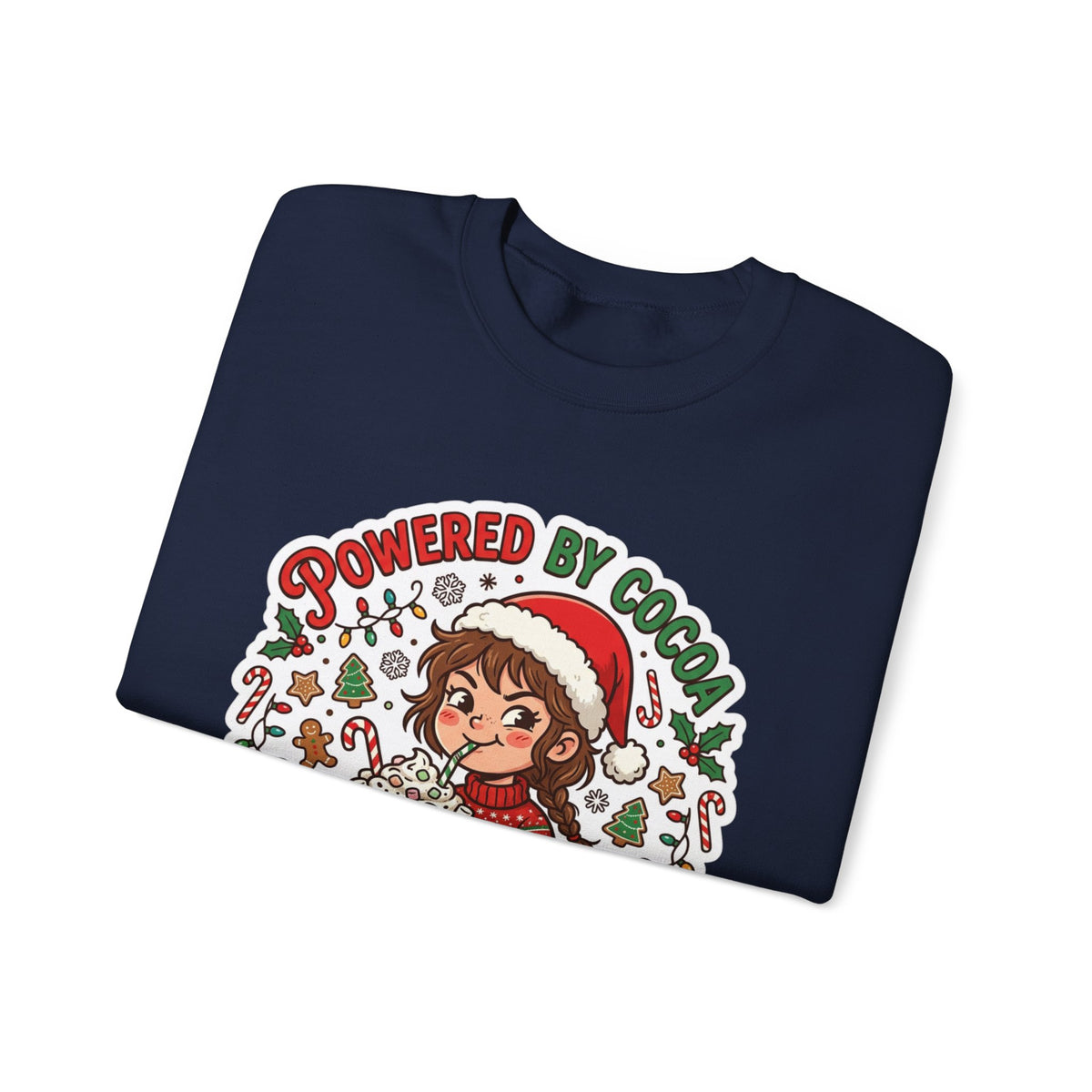 Powered by Cocoa & Questionable Decisions Christmas Crewneck Sweatshirt